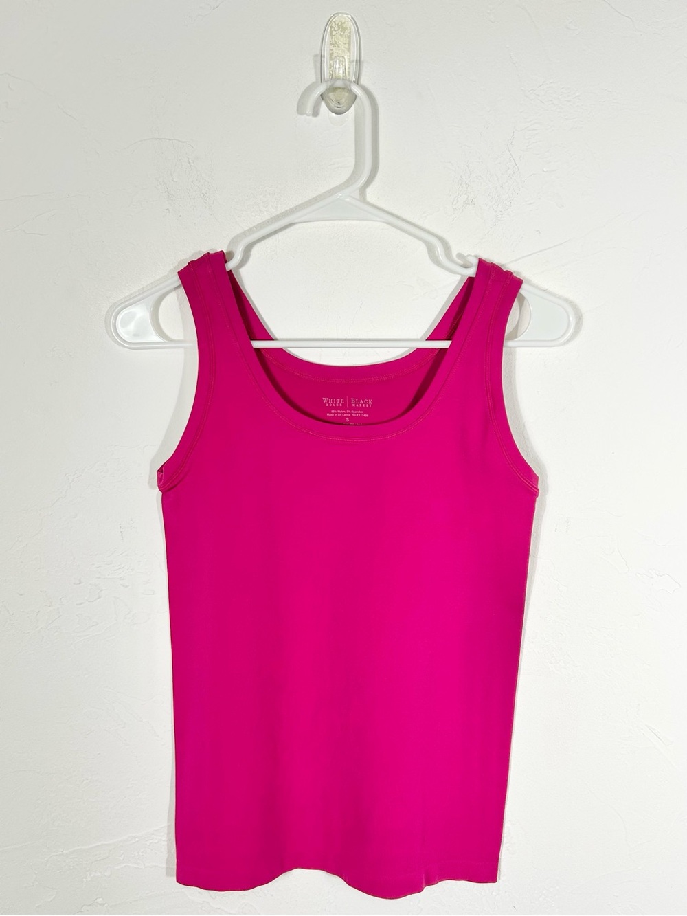White House Black Market Hot Pink Scoop Neck Essential Tank Top Cami Small